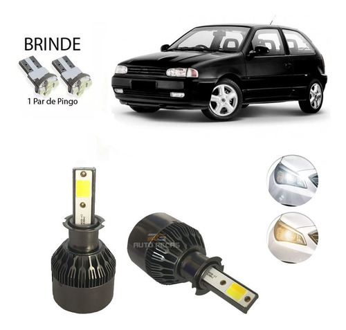 Xenon De Led Duas Cores Farol De Milha Branca Vw Gol G2 