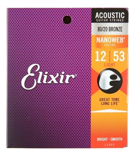 12-53 Elixir 11052 Cuerdas Guitarra Acustica