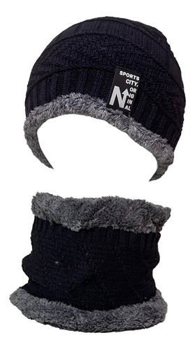 Gorro De Lana Con Interior De Chiporro + Cuello, Invierno