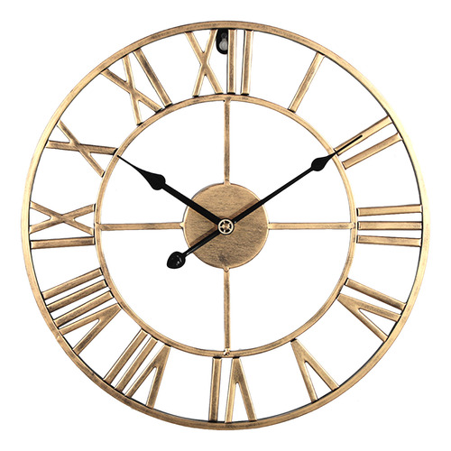 Reloj De Pared Pointer Living Dorado Negro Retro De Hierro