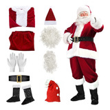 A Traje De Papá Noel De Navidad For Hombre Y Mujer 11pcs