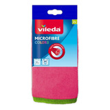 Paño 100% Microfibra Vileda Color Rosa Y Verde X 2 Unidades