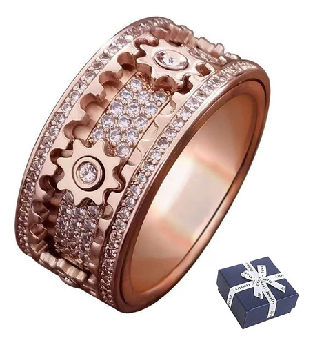 Anillo Giratorio 3d Geométrico For Hombres Y Mujeres