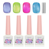 Zq Set De 4 Ojo De Gato Esmalte En Gel - mL a $1546