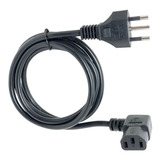 Cabo Força 1,5m Tripolar Para Pc Tv Monitor Conector 90 Em L