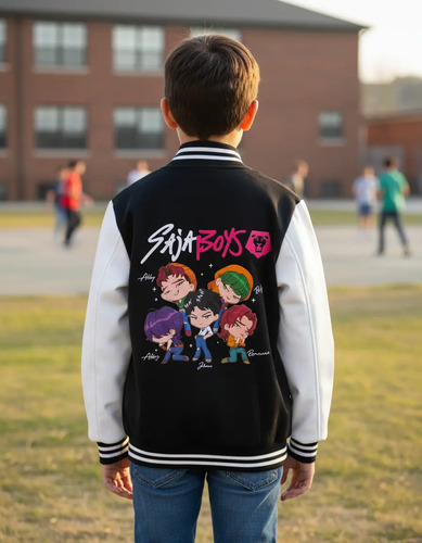 Chamarra Beisbolera De Saja Boys Estampado Guerras K-pop | Meses sin interés