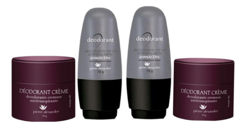 Desodorante Pierre Alexander Creme/roll-on Kit Com 4 Unid