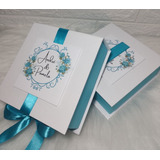 Caixa Cartonada Padrinhos Azul Tiffany 