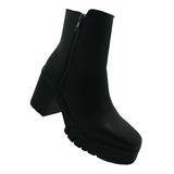 Media Bota Capa De Ozono 624501 Negro Sintético 7 Cm Aprox