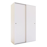 Placard Ropero 1,20 Mts Melamina 2 Puertas Corredizas 2 Caj. Color Blanco/roble