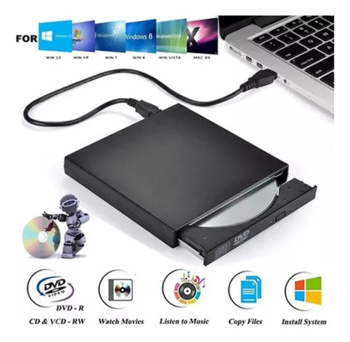 Lectora Y Grabadora De Dvd/cd Externa Quemador Portátil Usb