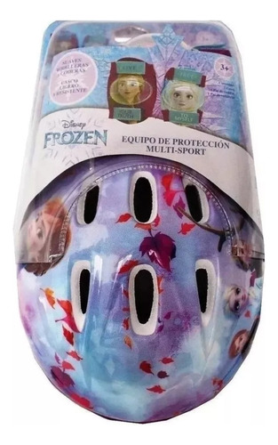 Kit Protección Para Niñas Frozen Casco, Coderas Y Rodilleras