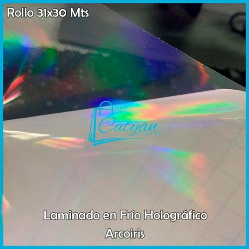 Rollo Laminado Frío Holografico Efecto Tornasol. 31x30mts