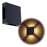 Arandela Trevo 4 Fachos Ajustáveis Led 4w Br. Quente St2900 Cor Preto 110v/220v