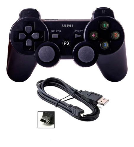 Control Inalámbrico Compatible Con Ps3 Y Cable De Carga 2m