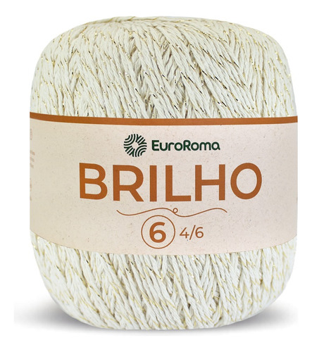 Barbante Euroroma Brilho - N°6 400g Ouro/prata - 406 Metros