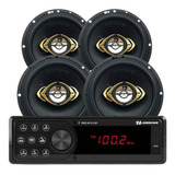 Kit Radio Hurricane Hr412bt + 4 Alto Falantes I6 65w Rms