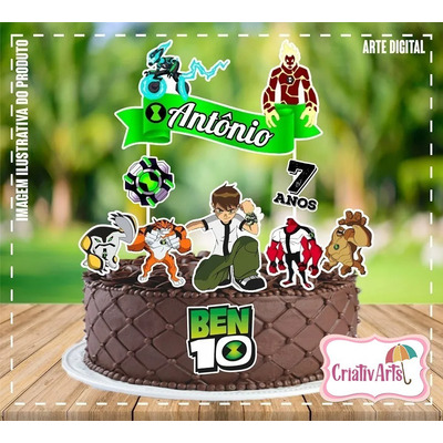 Topper Topo Enfeite De Bolo Ben 10 Personalizados