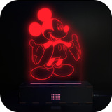 Lampara Led 3d Rgb Velador Acrilico Holograma Mickey Mouse