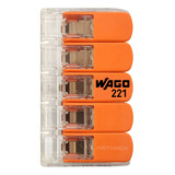 Conector Emenda Wago 5 Vias 4mm Transparente-221-415-50pçs*
