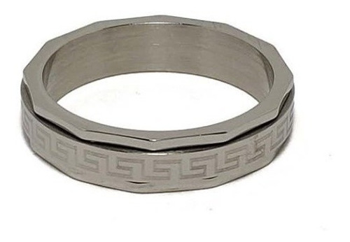 Anillo Acero Quirurgico Liso Con Guarda Griega