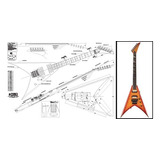 Plan Of Jackson King V Guitarra Eléctrica - Impresión A E.