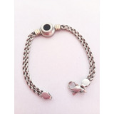 Pulsera De Plata Oro Y Onix