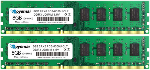 Memoria 16gb Kit (2x8gb) Ddr3 8500 1066mhz Pc3-8500 Udimm