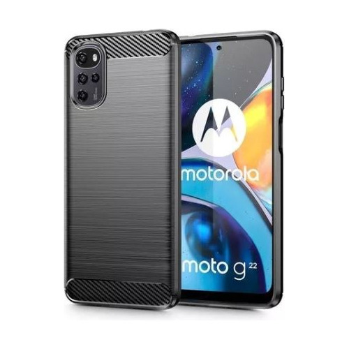Funda Carbono Para Motorola Moto G22 Xt-2231 + Templado 5d