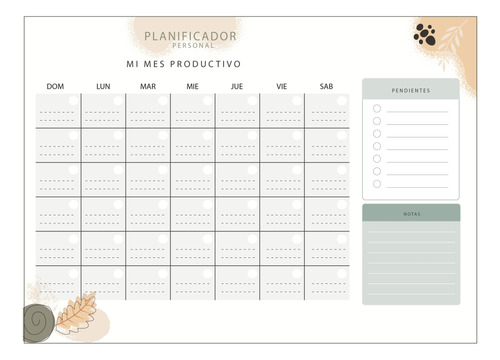 Planificador Mensual Imantado Planner Para Nevera Borrable