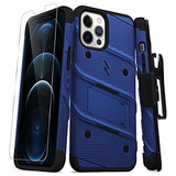 Zizo Bolt Series iPhone 12 Pro Max Funda Con Protector Azul