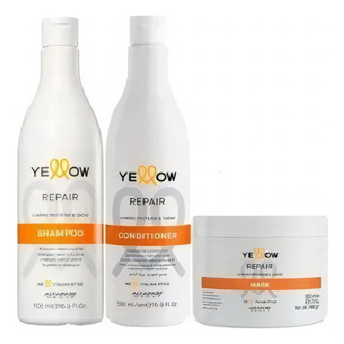  Kit De Shampoo+acondicionador+tratamiento Yellow Repair