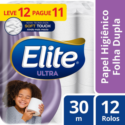 Papel Higiênico Folha Dupla Elite Ultra L12p11 Rolos