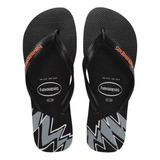 Ojotas Havaiana Top Slice Preto Negras Con Estampa