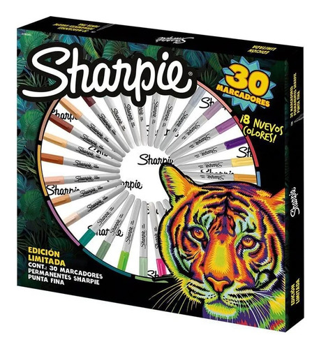 Marcadores Sharpie Ruleta Tierra Tigre X 30 Colores