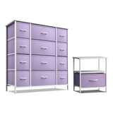Kids Dresser With 12 Drawers And 1 Drawer Nightstand Bundle 