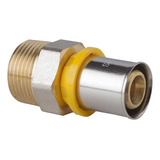 Conector Gás Tubo Pex Prensar 20mm X 1/2 Macho Fixo