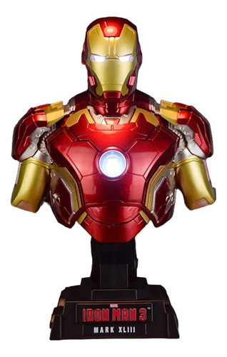 Busto Iron-man Homem De Ferro Mkxliii 1/4 Com Luz Led