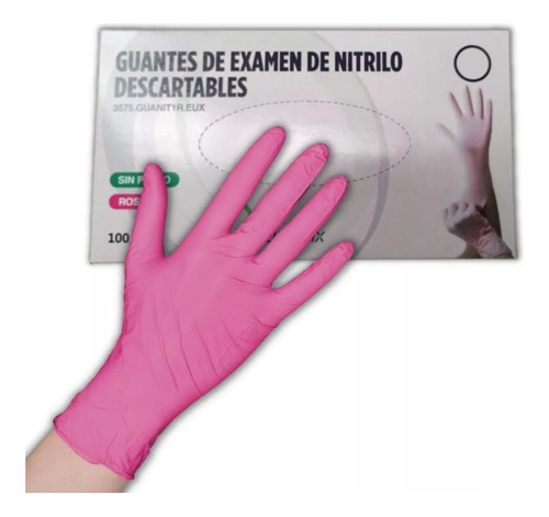 5 Cajas Guantes Nitrilo Negro Reforzado Con Anmat X 100 