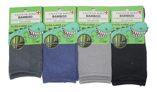 1 Docena Calcetines De Bamboo Sin Costuras Niño