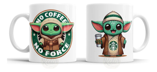 Mug Pocillo Baby Yoda, Star Wars - No Coffe, No Force