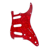 Pickguard - Placa Tipo Stratocaster Sss Rojo Perlado