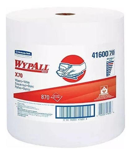 Rollo De Paños Lavables Wypall X70 Blanco Kimberly 1 Pza