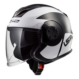 Casco Abierto Moto Ls2 570 Mobile Negro Blanco Color Negro/blanco Tamaño Del Casco M