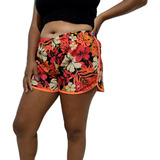Kit Com 2 Shorts Feminino Plus Size Estampado Academia Praia