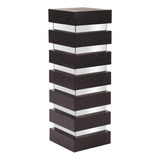 Mesa Decorativa Con Pedestal Escalonada, Alta, Madera Negra 