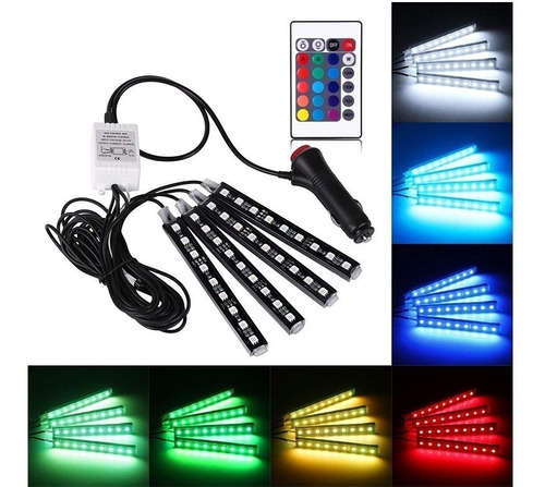 Luces Led Rgb Tunning Para Interior De Auto Con Control