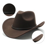 Sombrero Vaquero Moda Texana Negra Unisex Hombre Mujer Gorro