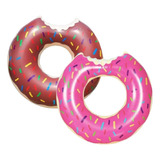 Pack 2 Flotador Dona Donuts Chocolate 90cm Inflable