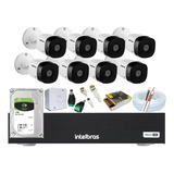 Kit 8 Cameras Intelbras 1120, Dvr 8 Canais, Hd 1t, Cabo 200m